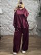 Lnd-Hooded Velvet Set-93287/Burgundy2