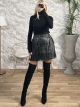 Fringe Leather Mini Skirt/Black