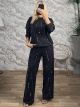 Strassed Cotton Set-3012/Black