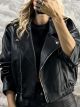 Lok-Leather Bomber Jacket-4673/Black