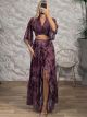 San-GoldenThread Skirt Set-6476/Purple