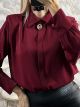 Lok-Pads & Brooch Shirt-89468/Burgundy