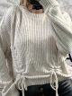 Chenille Drawstrings Top/Ecru
