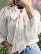 Pearls Bow Shirt/White