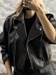 Lok-Leather Bomber Jacket-4673/Chocolat