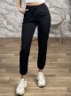 Elastic Highwaist Sweatpants-6613/Black