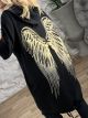Hooded GoldWings Cotton Cardigan-11250/Black