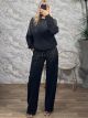 Faded Strassed Pocket Cotton Set-3015/Black