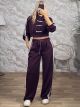 The-Japanese Crop Tracksuit-58698/Burgundy