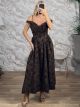 The-Retro Velvet Textured Maxi Dress-59210/Chocolat