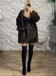 Spi-Hooded Furry Coat-202143/Chocolat