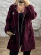 Lok-Long Hooded Cardigan-83712/Burgundy