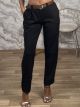 Viscose Belt Pants-2511/Black