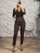 The-Crep Lace Jumpsuit-44328/Chocolat