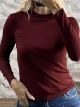Mock Neck Top-63098/Burgundy