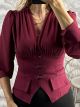 San-Vest Style Top-50242/Burgundy