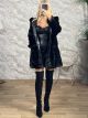 Spi-Hooded Furry Coat-202143/Black