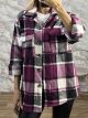 Sar-Short Checkered Shirt-202602/Purple