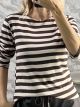 Lil-Soft Striped Viscose Top-26506/Ecru&Chocolat