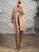 Furry Button Coat-93835/Beige
