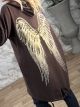Hooded GoldWings Cotton Cardigan-11250/Chocolat