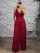 Lace Jumpsuit/Dark Red