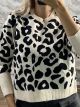 The-Animal Print Sweater-8133/Vanilla&Black