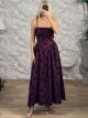 The-Velvet Textured Maxi Dress-59138/Burgundy