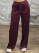 Lok-Soft Velvet Pants-12186/Burgundy
