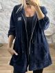 Lok-Long Hooded Cardigan-83712/Navy Blue
