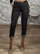 Elastic Office Stripes Belt Pants-2892/Chocolat