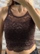 Lace Zipper Top/Chocolat