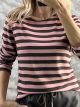 Lil-Soft Striped Viscose Top-26506/Pink&Chocolat