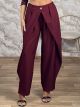 Lnd-Office Crossover Front Pants-13736/Burgundy