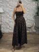 The-Velvet Textured Maxi Dress-59138/Chocolat