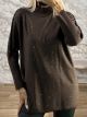 Lil-Glitter Cable Knitted Sweater-613/Chocolat