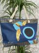 Beach Bag Golden Eye Turtle/Blue