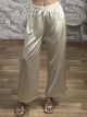 Satin Highwaist Pants-2299/Ecru