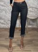Elastic Office Stripes Belt Pants-2892/Black