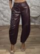 Ton-Leather Pants-50207/Burgundy