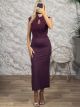The-Japanese Maxi Dress-12342/Burgundy