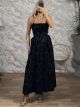 The-Velvet Textured Maxi Dress-59138/Black