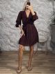 Ste-Animal Viscose Mini Dress-3326/Burgundy