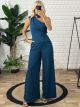 Crep Jumpsuit Buttons/Petrol