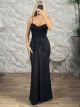 Lace&Velvet Mermaid Maxi Dress-49392/Black