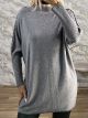 Lil-Glitter Cable Knitted Sweater-613/Grey