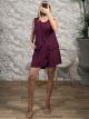 Sleeveless CrossedTop Shorts Set-26382/Burgundy