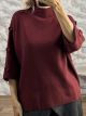 Lil-MockNeck Button Sweater-730/Burgundy
