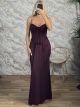 Lace&Velvet Mermaid Maxi Dress-49392/Burgundy