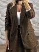 Ton-Matte Leopard Leather Σακάκι-247036/Chocolat